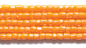 9SC332R: CZ Seed Bead 3-cut Opaque LT Orange Luster 9/0-1HK