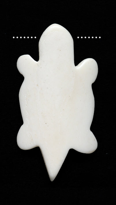 BN228-P: Bone Sea Turtle Plain White 25x48mm 4 Pieces