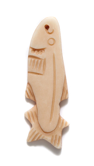 BN375-49A: BN375-49A Bone Carve Fish/salmon Ant 18x47mm 2PC