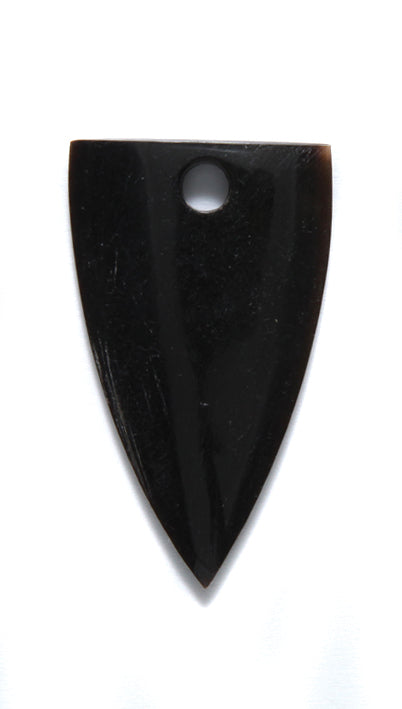 HR293-40BH: Horn Spear Head Black 20x40mm With Hole 5 Pieces