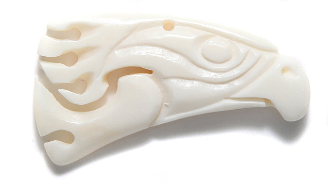 BN375-47R: Bone Carved Eagle Head 27x50mm 1PC