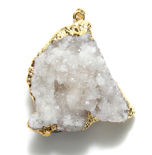 ST25-15: Druzy Crystal PNDNT Gold 33x39mm 1PC