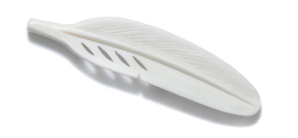 75BN325-W: Bone Feather White 17x75mm 1PC