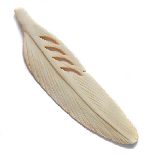 55BN325-T: Bone Feather Tan 15x55mm 1PC