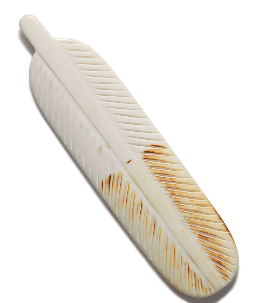 BN325-HB: BN325-HB Bone Feather Half Burnt 34x120mm 1PC