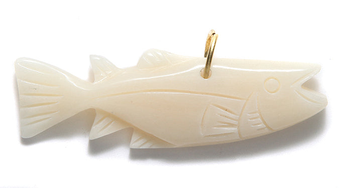 BN375-50: BN375-50 Bone Carve Fish/salmon 18x50mm 2PC