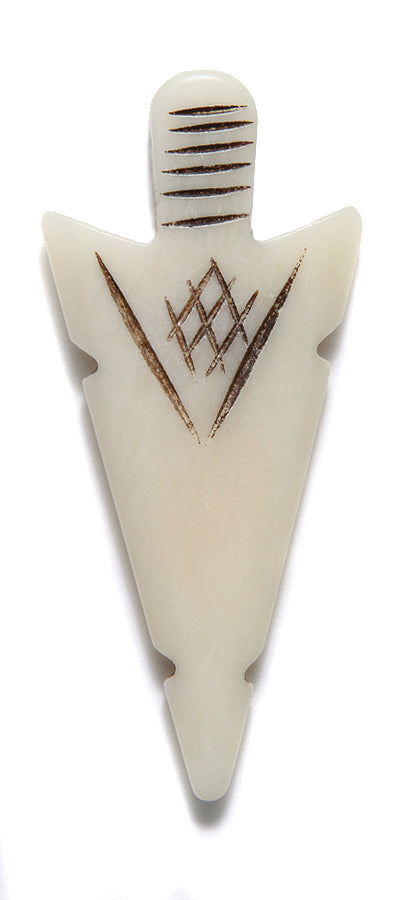 BN290-1: Bone Arrowhead Carved 28x64mm 3 Pieces