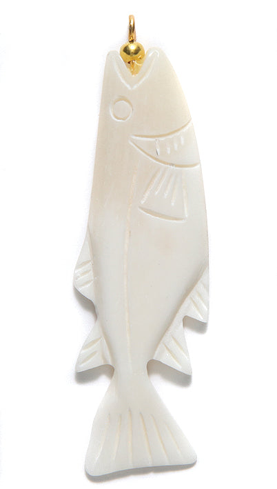 BN375-51: BN375-51 Bone Carve Fish/salmon 18x50mm 2PC