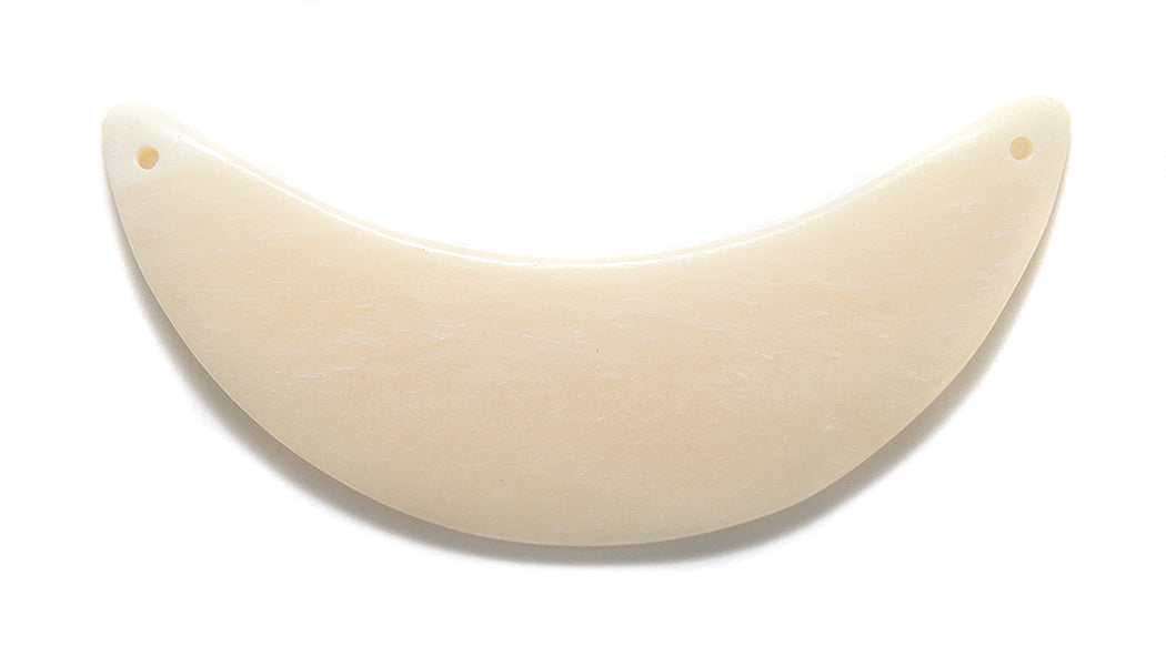 BN375-75: BN375-75 Bone Crescent Moon 2-hole WHT 3inch 1PC