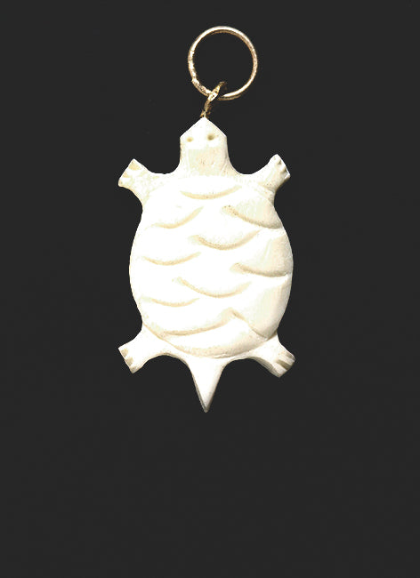 BN228-AW: Bone Sea Turtle White 20x32mm Average 5 Pieces