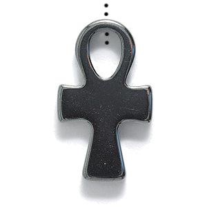 60ST403-AN: Hematite Ankh PNDNT Hole 12x20mm