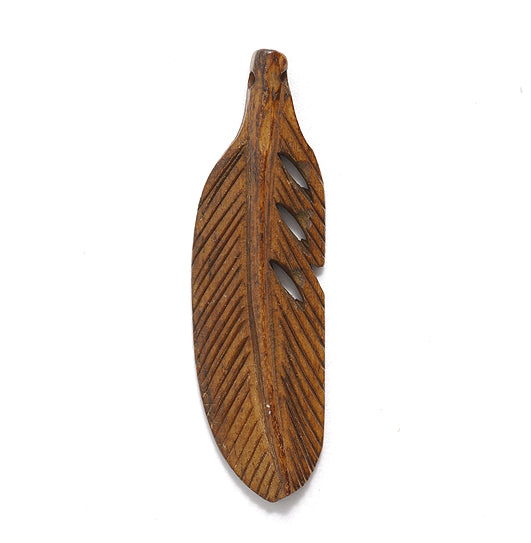 40BN325-B: Bone Feather Brown 11x40mm 1PC