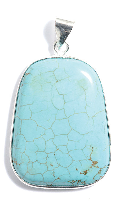 ST612-B: Magnesite Turquoise Pendant 30x40mm