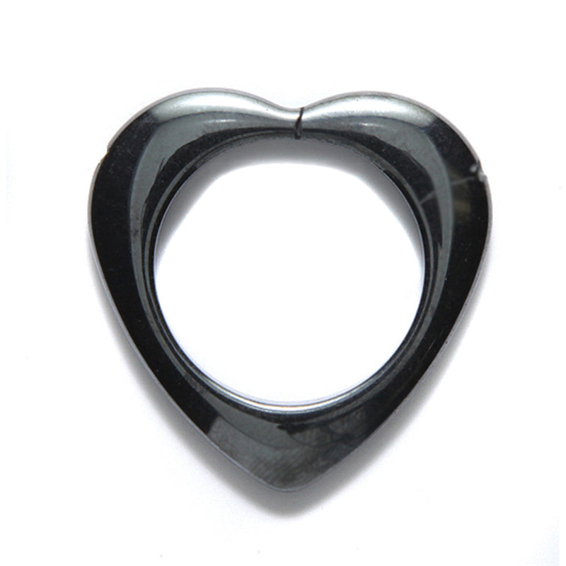 ST5601-49: Hematite Heart Donut 34mm