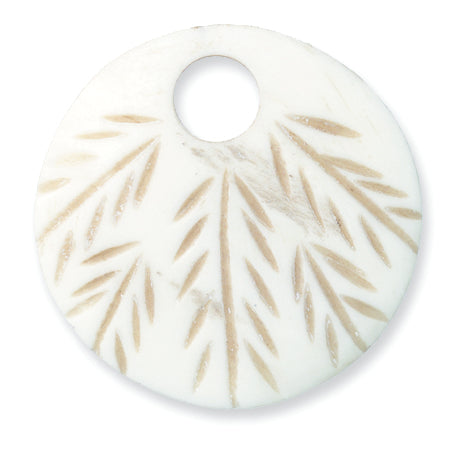 BN245: BN245 Bone Disc Leaf Design 34mm 5PC