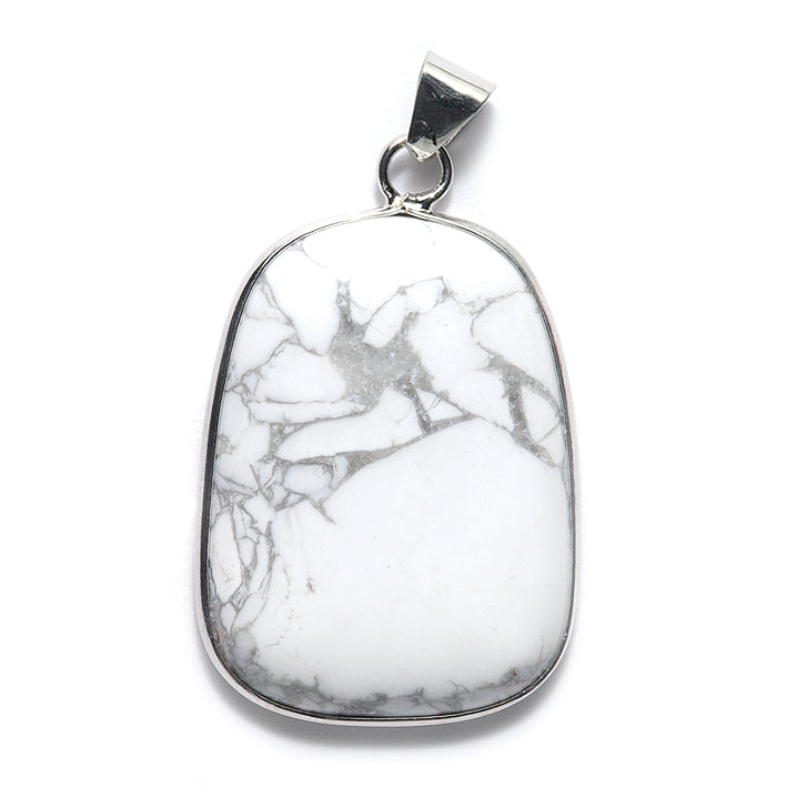 ST405-B: White Howlite Pendant 30x40mm