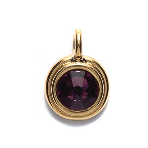 TC6750-02: Charm Ss34 Amethyst Stepped GLD 11.6x16.6