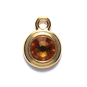 TC6756-11: Charm Ss34 Topaz Stepped GLD 12mm