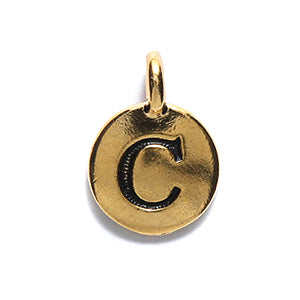 TC240-CG: Charm Letter C Ant GLD 11.5x16mm