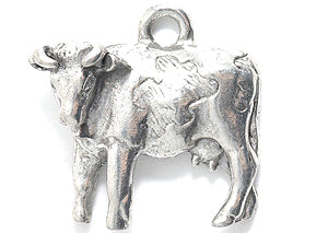 PW9860-S: Charm Cow Ant Pewter 19x19mm 1PC