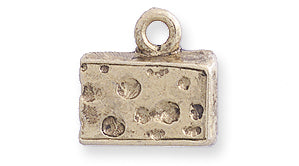 PW9030-AG: Charm Swiss Cheese Wedge Ant Gold 12x13mm - 1PC