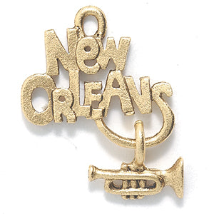 PW9330-AG: Charm New Orleans W/Link Ant Gold 19mm-1PC