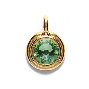 TC6750-08: Charm Ss34 Peridot Stepped GLD