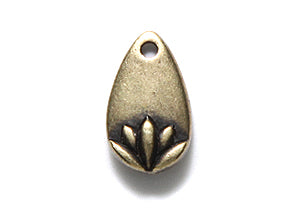 TC2536-AB: Charm Lotus Petal 13mm Ant Brass