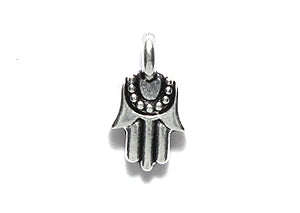 TC2526-AS: Charm Mini Hamsa 7x12.5mm Ant SIL