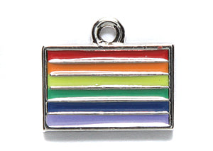 PW6473-ES: Lgbt Pride Rainbow Flag Epoxy Silver 14x17m-1PC