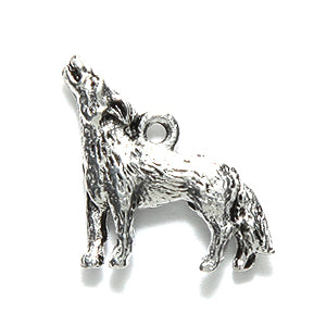 PW6422-S: Charm Coyote/wolf 16x17mm Silver-1PC