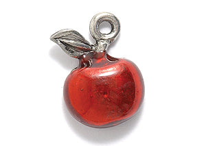 PW9276-ESR: Charm Red Apple w/Epoxy Ant Pewter 10x15mm 1PC