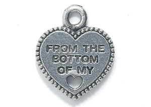 PW9290-S: Charm Bottom Of My Heart Ant Pewter 14x17mm 1PC