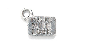 PW9859-S: Charm Made w/Love Tag Ant Pewter 6x9mm 1PC