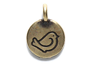 TC2422-AB: Charm Fat Bird Ant Brass 11.5x16mm