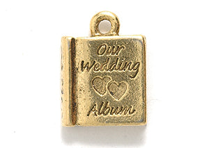 PW9088-AG: Charm Wedding Album Ant Gold 11x15mm - 1PC