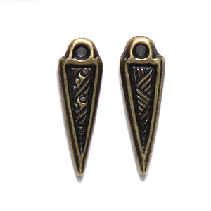 TC2013-AB: Charm Woven Spike 6x16.5mm Ant Brass