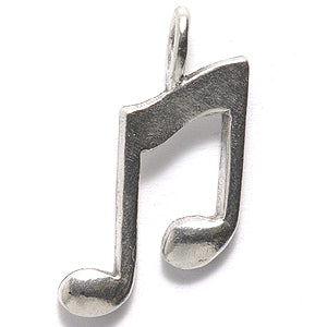 PW9112-S: Charm Music 8th Note Ant Pewter 10x22mm 1PC