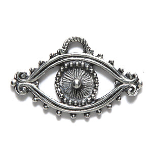 PW6572-S: Charm Evil Eye 14x23mm Ant Pewter-1PC