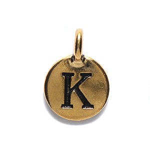 TC240-KG: Charm Letter K Ant GLD 11.5x16mm