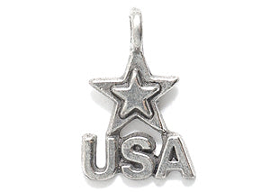 PW9880-S: Charm Star/usa Ant Pewter 11x16mm 1PC