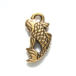 TC2306-AG: Charm Koi Fish Ant GLD 9.5x18mm