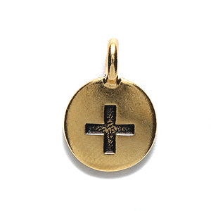 TC2451-AG: Charm Plus Sign 11.5x16mm Ant GLD