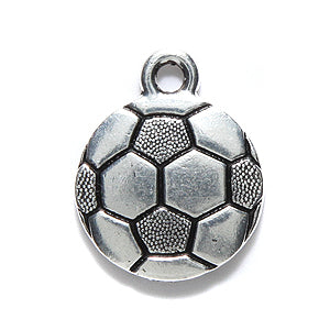 TC2463-AS: Charm Soccerball 15x19mm Ant SIL