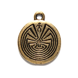 PW6575-AG: Charm Man In The Maze 15mm Ant Gold-1PC