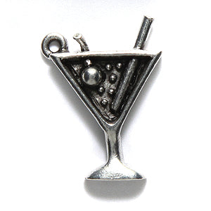 PW9081-S: Charm Martini Glass Ant Pewter 15x21mm 1PC