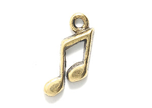 PW9630-AG: Charm Music 8th Note ANT Gold 9x16mm 1PC