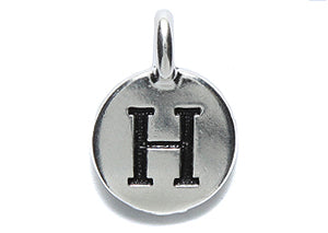 TC240-HS: Charm Letter H Ant SIL 11.5x16mm