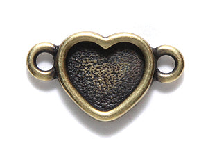 TC3192-AB: 10mm Heart Link Bezel Ant Brass