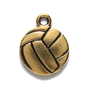 TC2464-AG: Charm Volleyball 15x19mm Ant GLD